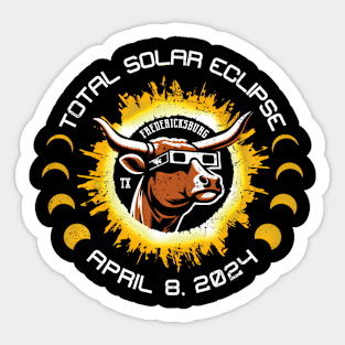 Total Solar Eclipse 2024 Fredericksburg Texas Sticker